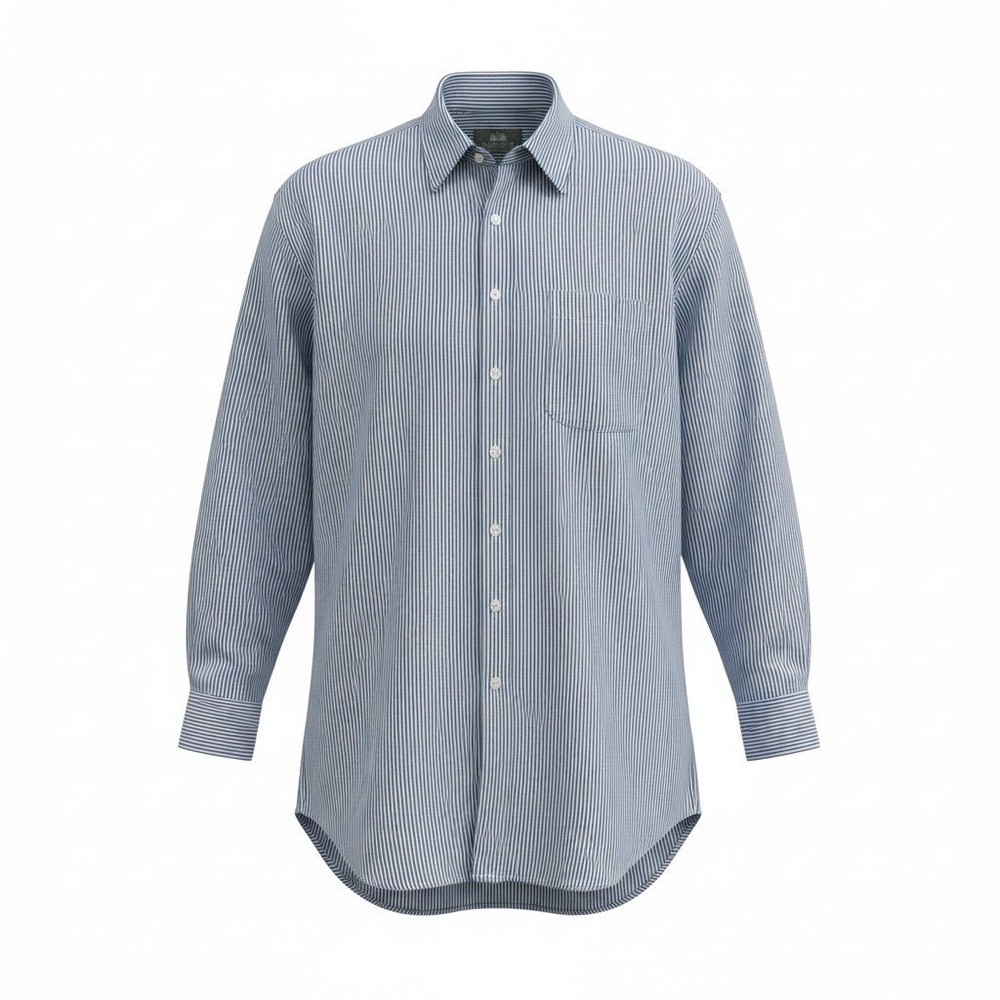 Stafford Dress Shirt Men’s Sz 16 1/2 33 Blue/White Stripe Wrinkle Free Executive